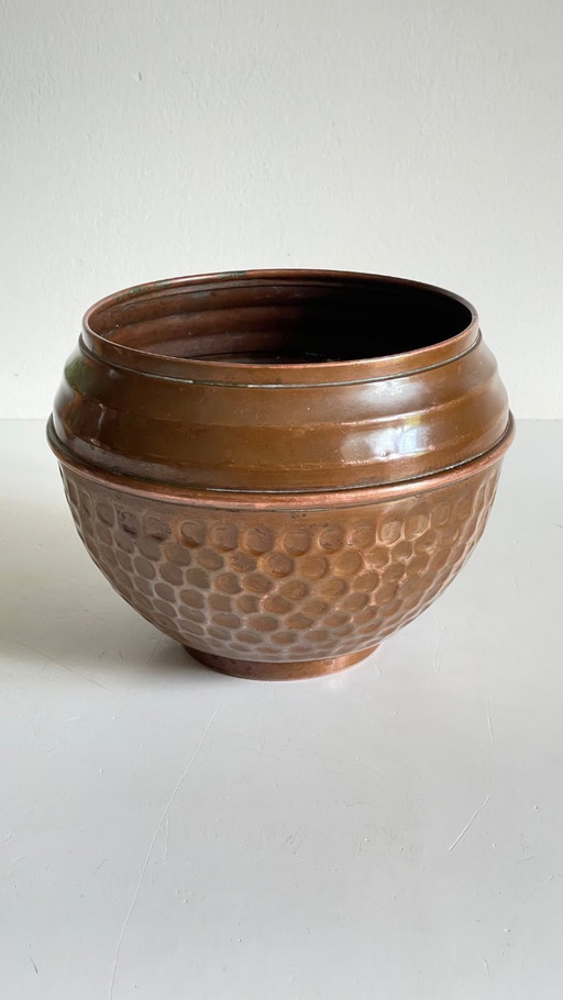 CACHE-POT par VILLEDIEU Cuivre à Patine Vintage