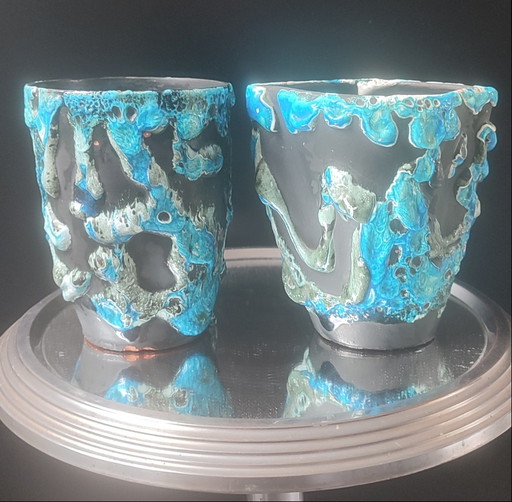 Frühstücksset, Cyclope-Keramik, Glacier Enamels, Charles Cart
