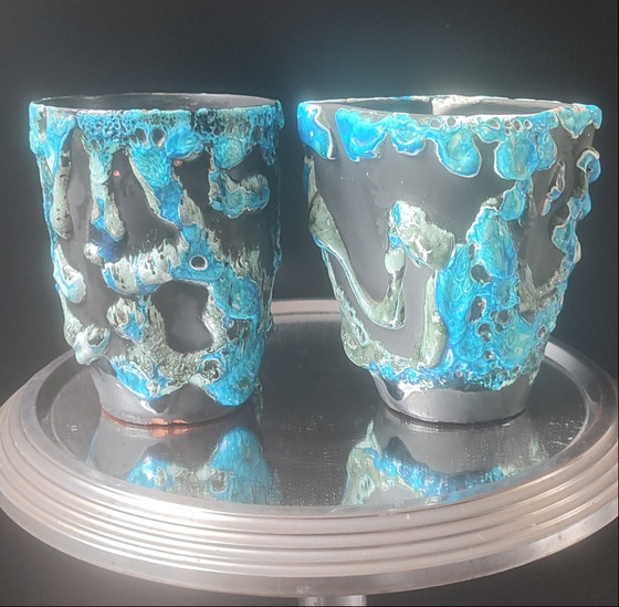 Image 1 of Frühstücksset, Cyclope-Keramik, Glacier Enamels, Charles Cart