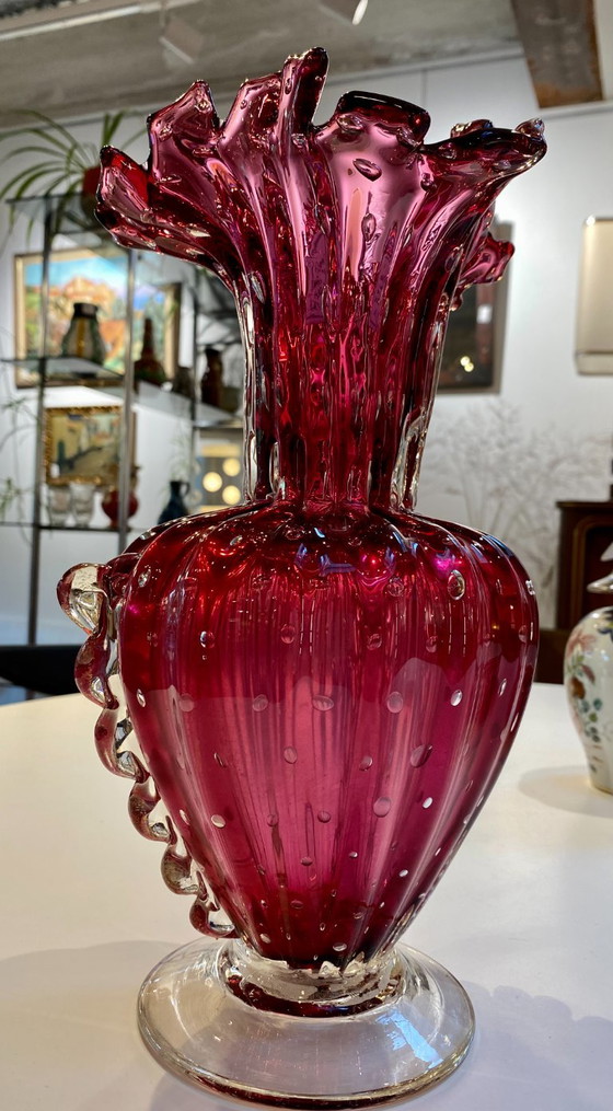 Vaso in Vetro di Murano Tinto e Bollicante – Vasi, Glass, Murano Glass (photo 5 of 6)