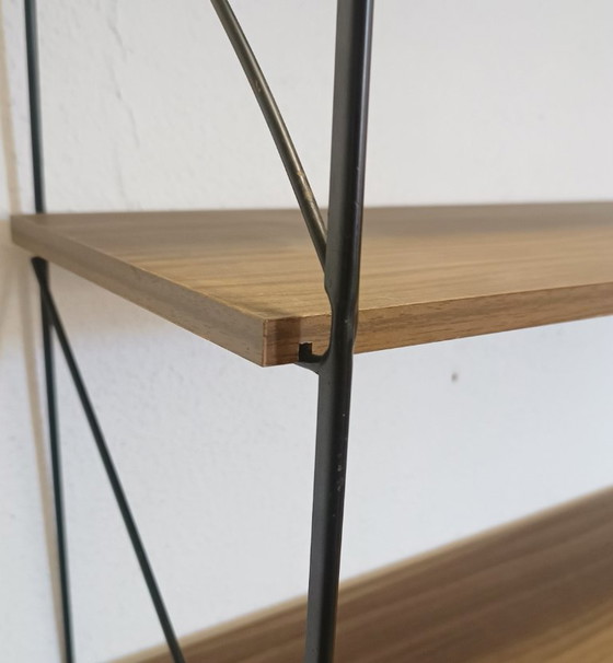 Vintage wandrek met drie planken – Wandkast, Metal, Wood (photo 8 of 9)