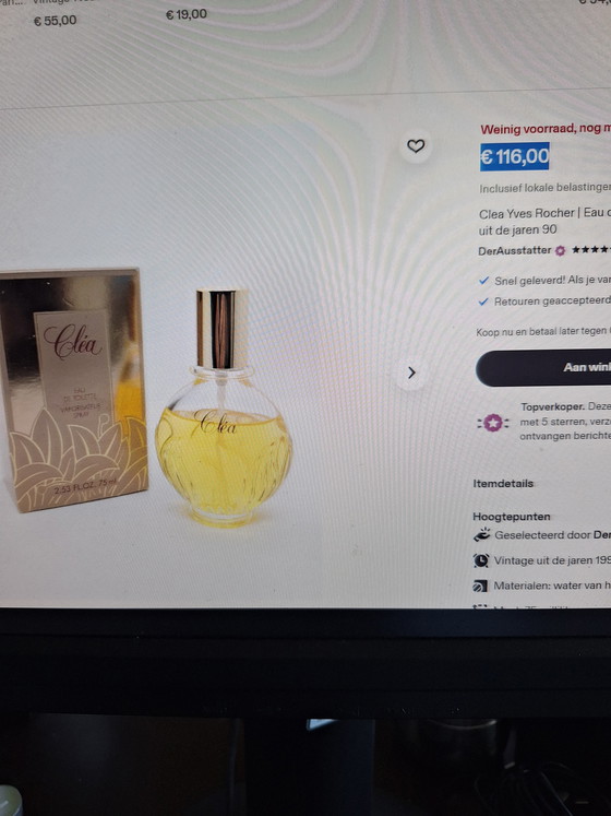 Image 1 of Yves Rocher Eau de Toilette. Serie Cléa 1980 75ml=60 ml.