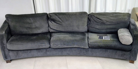 Molinari "Massimo" 3-seater curved Italian design sofa – Armchairs, Textile (photo 2 of 5)