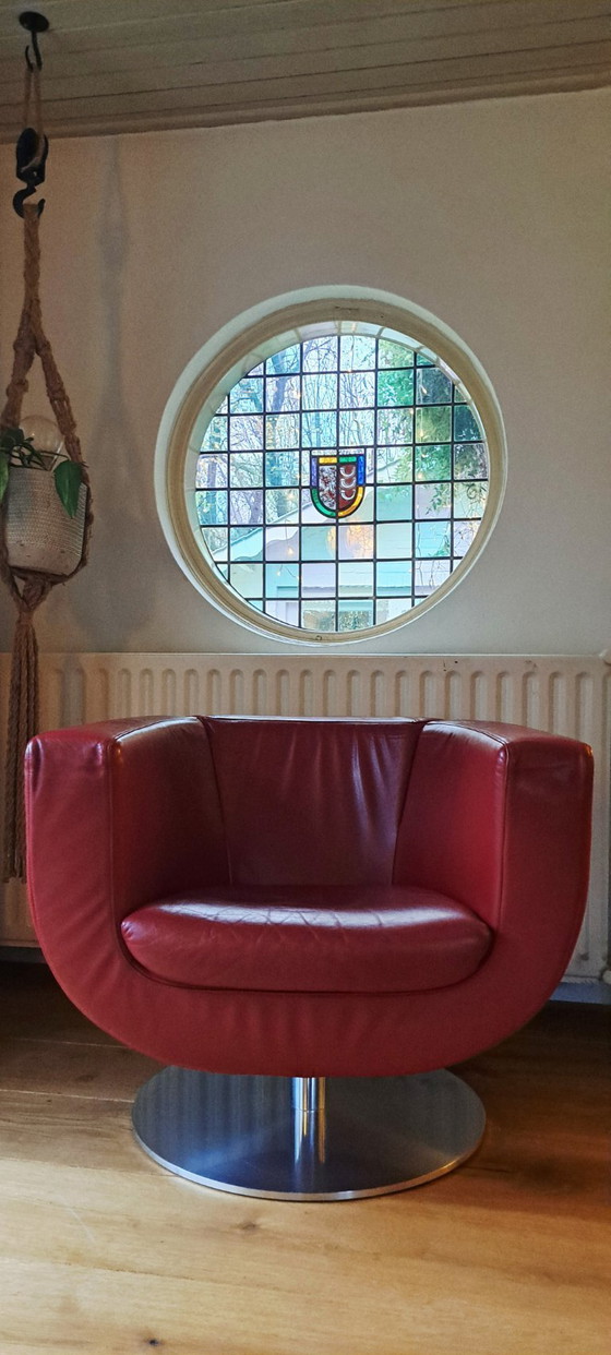 Image 1 of Koinor Design swivel armchair Pearl leather bordeaux-red (2 pcs)