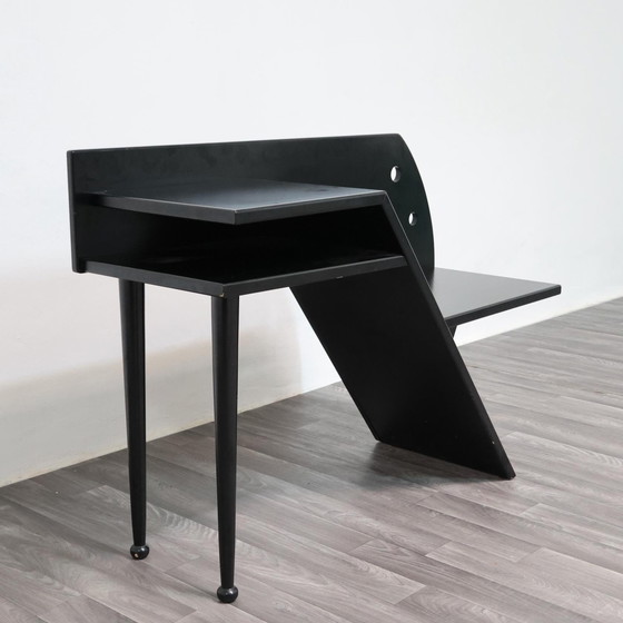 Image 1 of Paolo Pallucco Attr. Panchetta Con Tavolino E Portariviste Postmoderno Anni 80 