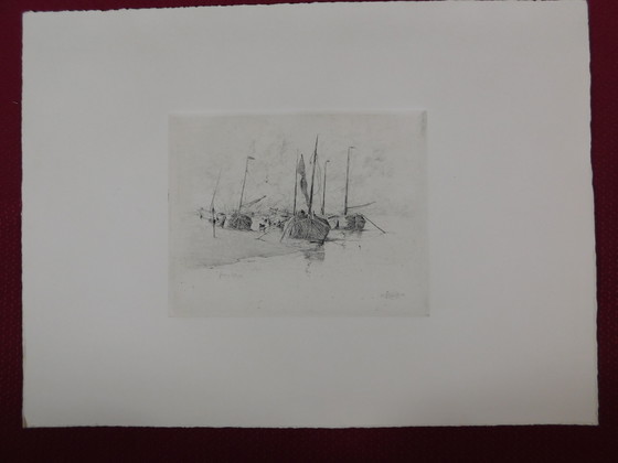 Image 1 of Etching Frans Hens - Voiliers