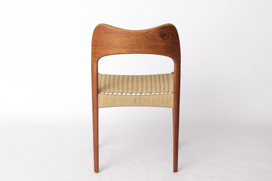 Image 1 of 1 of 8 Arne Hovmand-Olsen Chair for Mogens Kold, Danish Teak & Danish Cord, 1960s Mid-Century Modern