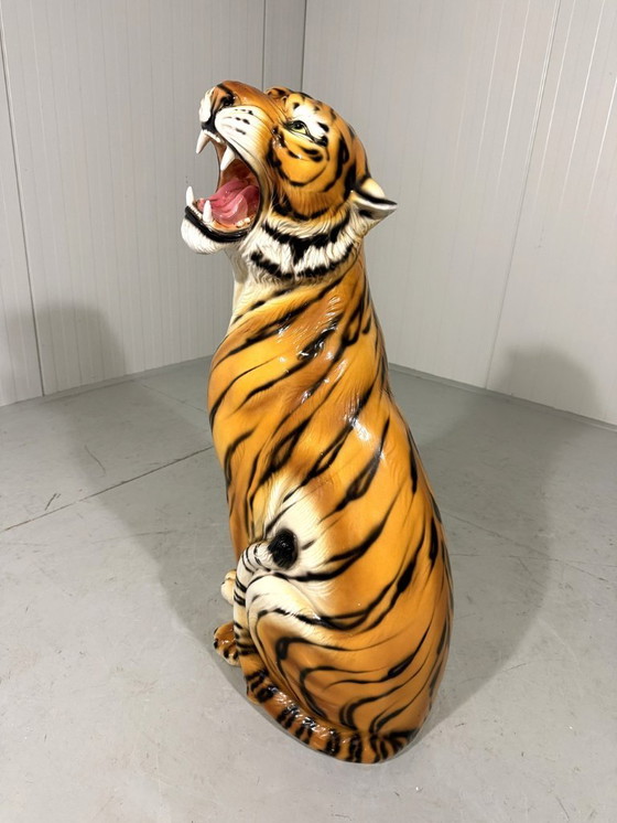 Image 1 of Grande tigre in ceramica, Italia, anni '70