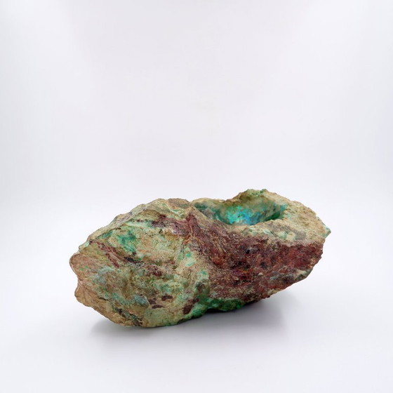 Image 1 of Vassoio in pietra grezza anni &#39;60, malachite naturale e azzurrite