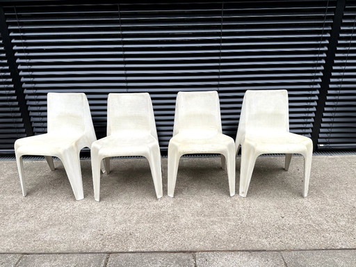 4 Bofinger chairs Helmut Batzner color white