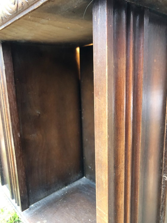 Image 1 of Vintage boekenmolen draaibaar met verlichting - rokers kastje