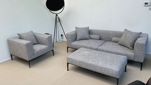 Walter Knoll Jaan Living 3zit + 1zit + Ottoman in perfecte staat