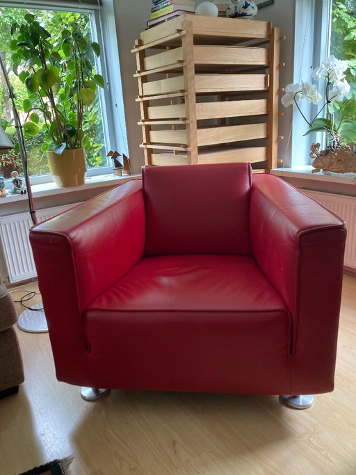 Sillón de cuero rojo de Designonstock – Design on Stock, fauteuils, Leather, Metal