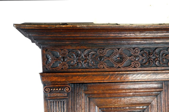 Image 1 of 17th century Dutch pilaster cabinet.