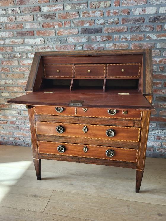 Image 1 of Antiker Sekretär, abklappbarer Deckel, 3 Schubladen
