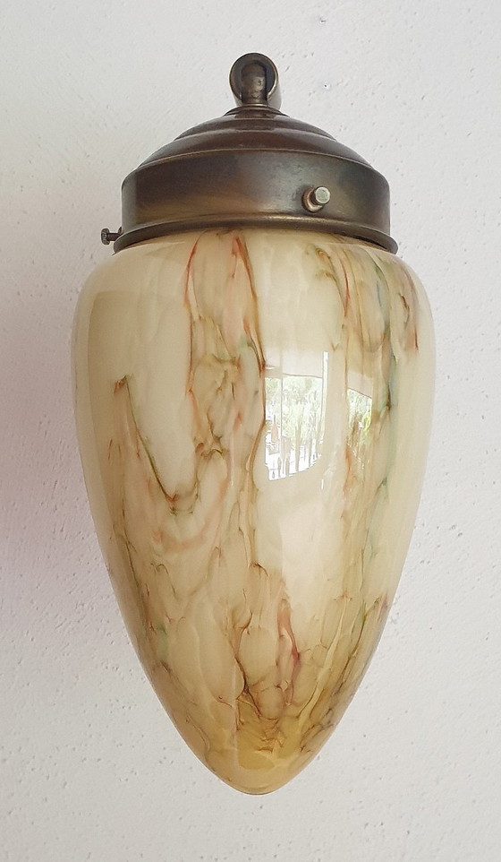 Image 1 of Art-Deco-Wandleuchte aus Opalglas