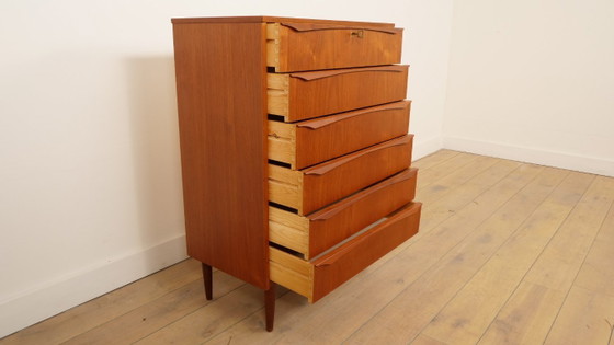 Vintage Deense Ladekast | Teak | 6 Lades | 106 Cm – Ladekasten, Wood (photo 9 of 9)