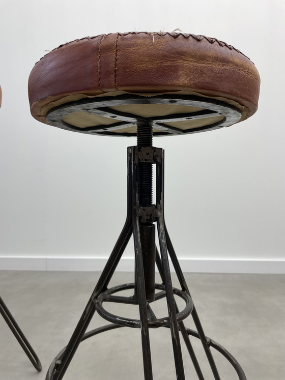 Image 1 of Set of 2 adjustable industrial stools