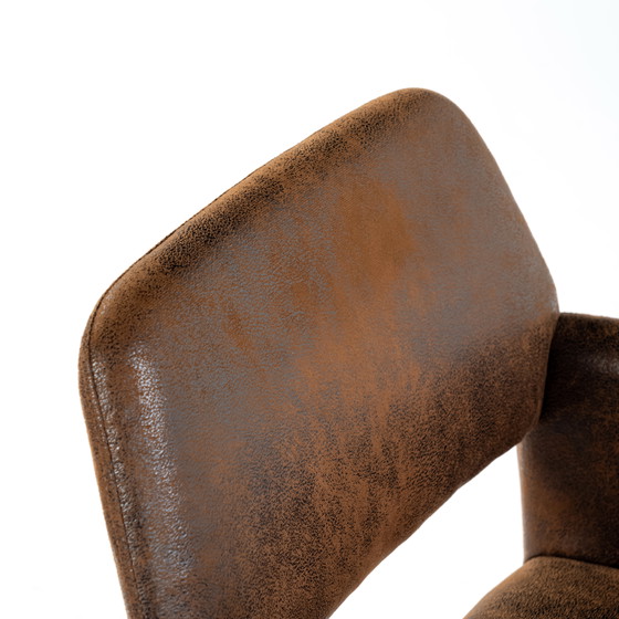 Image 1 of Urban Meuble vintage office chair in suede fabric, swivel, height-adjustable and with 5 castors ROSS KD SUEDE BROWN BLACK