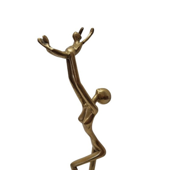 Image 1 of Vintage brass statue mother and child