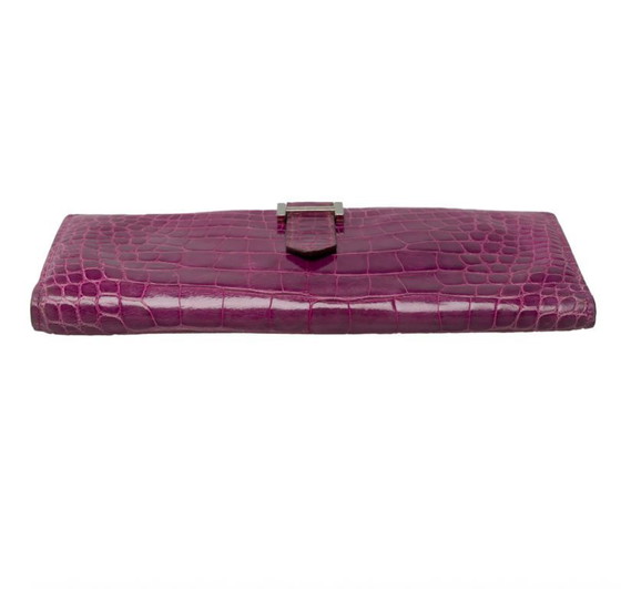 Image 1 of Accessoire HERMES Bearn en Cuirs exotiques Violet - 101993