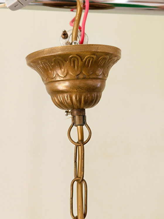 Image 1 of Lampada a sospensione a forma di tulipano in vetro trasparente