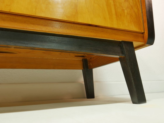 Image 1 of Vintage dressoir uit de jaren 60, 180 cm, midden-eeuwse stijl, laag dressoir, ladekast, Duitsland
