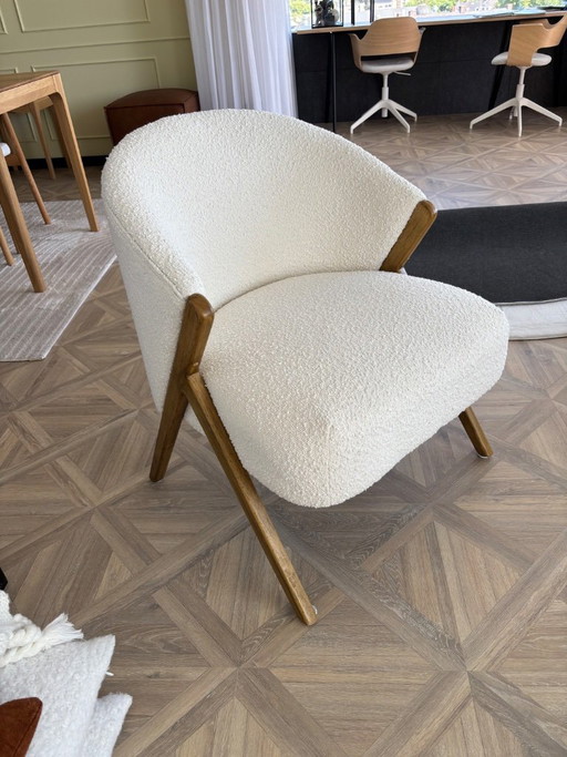 Bucket seat in white boucle fabric – kuipstoelen, Textile