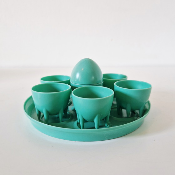 Image 1 of Juego de hueveras de baquelita años 50 juego de hueveras verde menta años 50