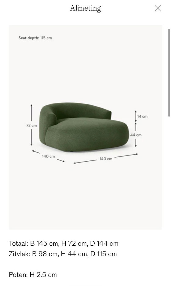 Image 1 of Divano/poltrona Westwing XL di colore verde