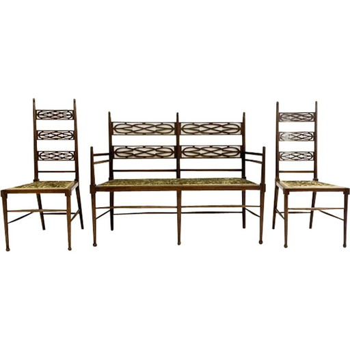 Mid-century mahogany living room set, 1900