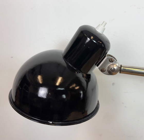 Image 1 of Industrial Workshop Black Enamel Desk Lamp, 1950s