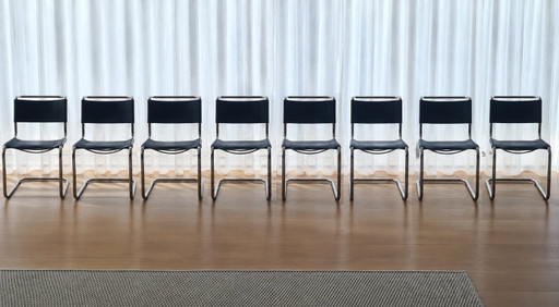 8 sillas de diseño Diseño S33 Mart Stam de Thonet – eetkamerstoelen, Leather