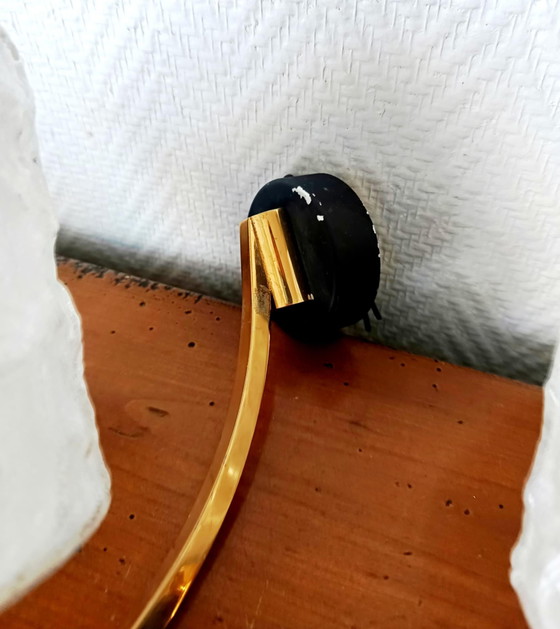 Image 1 of 2x Wandleuchten 1950 Arlus-Stil aus Granitglas