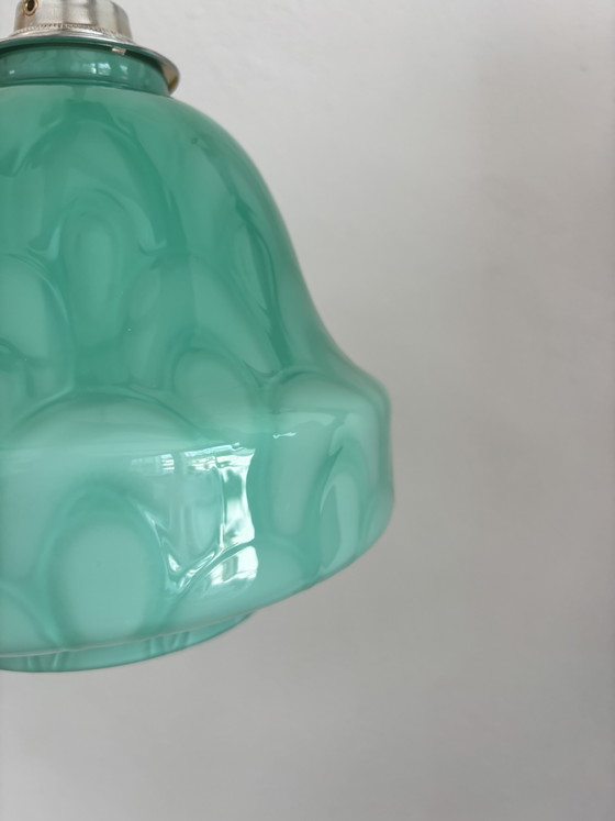 Suspension vintage portugaise en verre turquoise – Glass (photo 5 of 5)