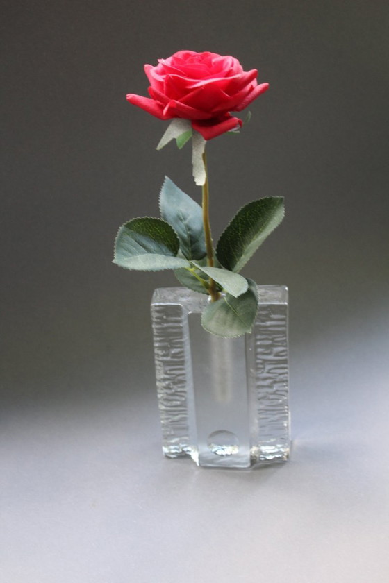 Image 1 of Glass vase, block vase, Walther Design vase, Solifleur glass, 1970s