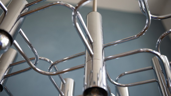 Image 1 of Vintage chroom kroonluchter door Gaetano Sciolari