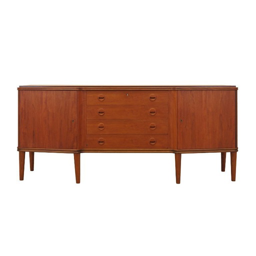 Aparador de teca, diseño danés, década de 1960, fabricado en Dinamarca.