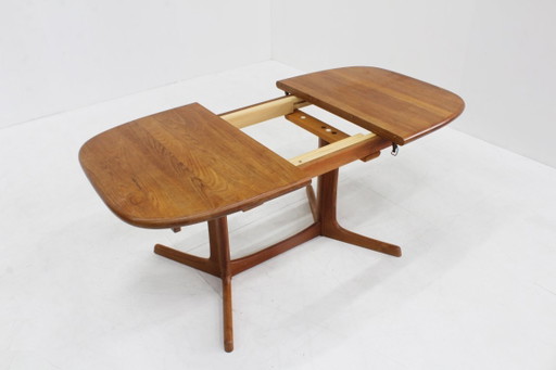 Vintage Dänischer Ovaler Ausziehbarer Esstisch Dyrlund Massiv Teak