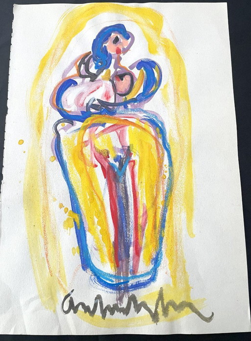 Anton Heyboer (1924-2005) - Madre con bambino