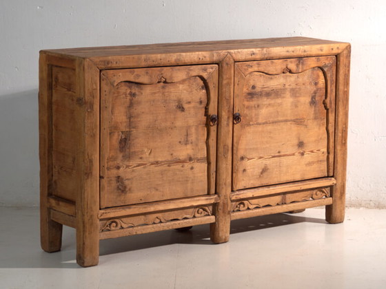 Antique tall sideboard with two doors (c.1920) – High Boards, Wood (photo 7 of 33)