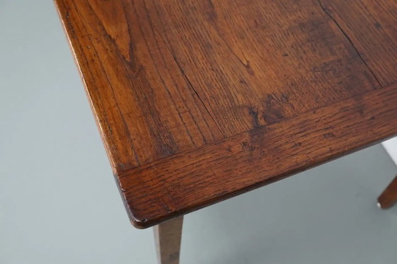 Image 1 of Antico tavolo da pranzo rustico francese in rovere, inizio XX secolo