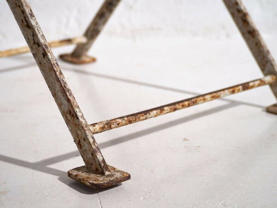 Antique red garden folding chairs (c.1920). Set of 4 pieces – Garden chairs, Wood, Iron (photo 15 of 40)