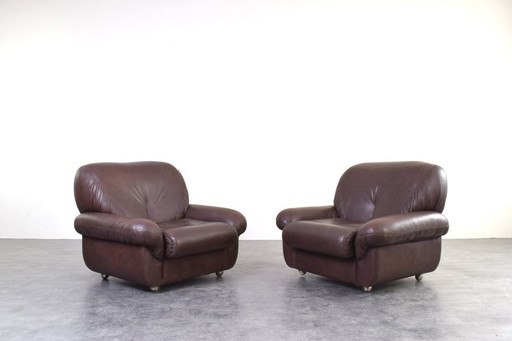 Mid-Century Italian Lounge Chairs, 1970s, Set of 2.