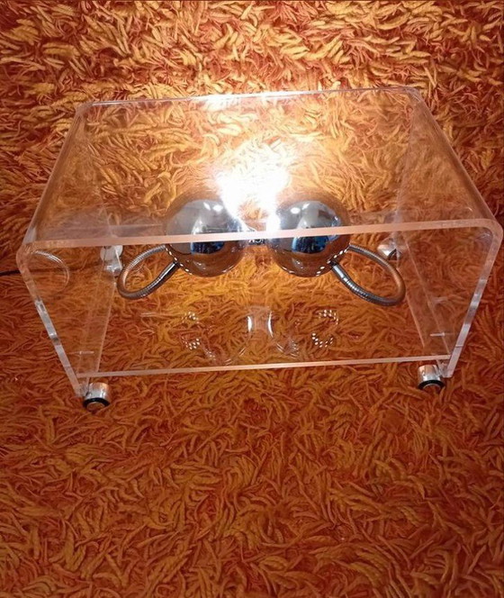 Image 1 of Vintage Michel Dumas For Roche Plexiglas Table Lucite