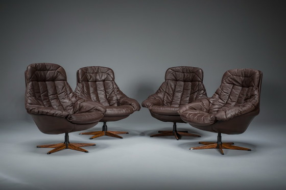 Image 1 of  Set of Scandinavian Swivel Armchairs by H.W. Klein for Bramin, 1960s set 4