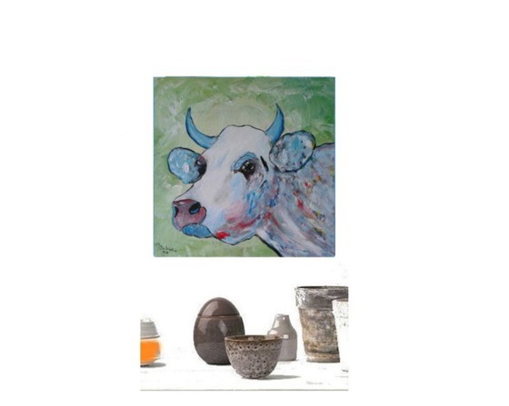 Image 1 of Gemälde einer Kuh, abstrakt