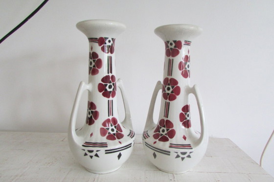 Image 1 of Art Nouveau vases by Saint Clément, 1890s, Set of 2