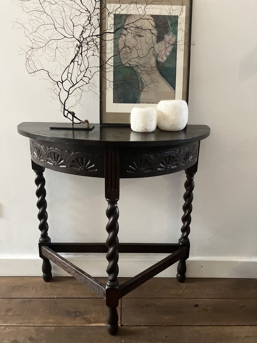 Antique brown/black wooden side table
