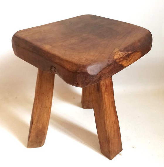 Image 1 of Brutalistischer Dreibeinhocker, 1960er Jahre